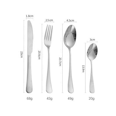 China Modern Silver Plated Dinnerware 1010 Knives And Forks 4PCS Cutlery Set Viable Wholesale for sale