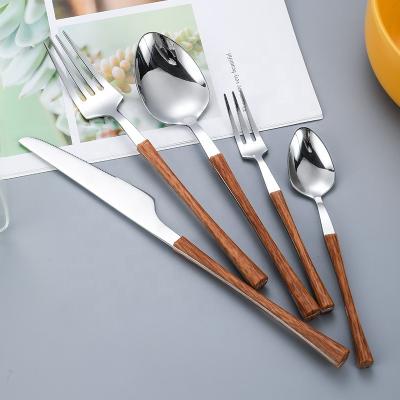 China China Viable Factory High Quality Customer Silverware Golden Knives Forks Logo Administers 24pcs Cutlery Set Spoon Gift Box for sale