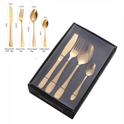 China 18/10 PCS Fork And Knife 16 Or 24 Spoon Wedding Stainless Steel Gold Cutlery for sale