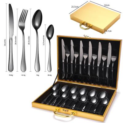 China Morden Knife Spoon Fork Set Flatware 24PCS Stainless Steel Flatware Sets Cutlery Set For Gift Weeding Party for sale