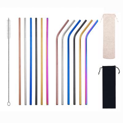 China Stainless Steel Color Drinking Straw Straw Bar Accessories Food Grade Metal 304 Reusable High Quality Viable for sale