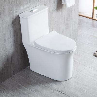 China Floor Mounted Commode Sanitary Ware Toilet Double-Flow One-Piece Bathroom Ceramic Toilet for sale