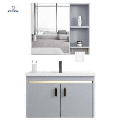 China Modern High Quality Bathroom Vanity Blue Aluminum Bathroom Cabinet for sale