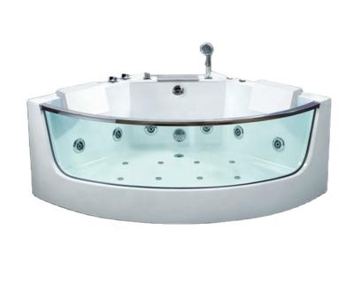 China Modern Popular Corner Double Massage Whirlpool Bathtubs For 2 Person for sale