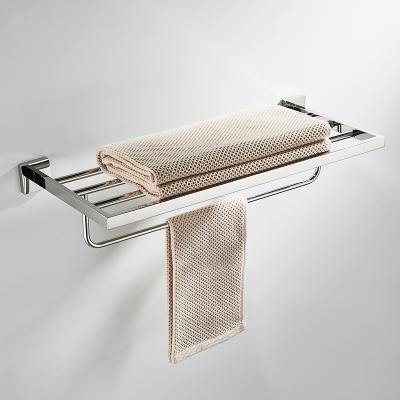 China Fashion 304 Stainless Steel Shelf Bathroom Towel Rack Wall Hanging Towel Rack for sale