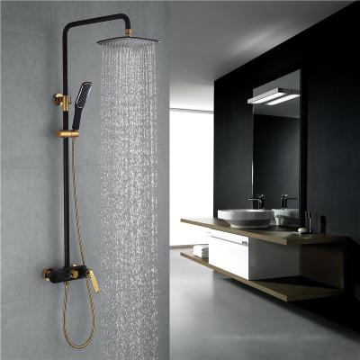 China With Wall Mounted Shower Faucets Bath Sliding Bar Bathroom Gold Black Bath Shower for sale