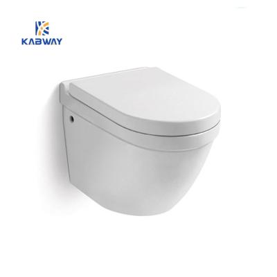 China Double-Flow White Color Ceramic Sanitary Ware Toilet Wall Hung Toilet for sale