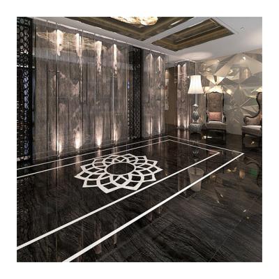 China Polished Black Acid Resistant Porcelain Tile Anti Slip Marble Tiles for sale