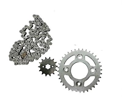 China Silver Motorcycle Chain and Sprocket Set for sale