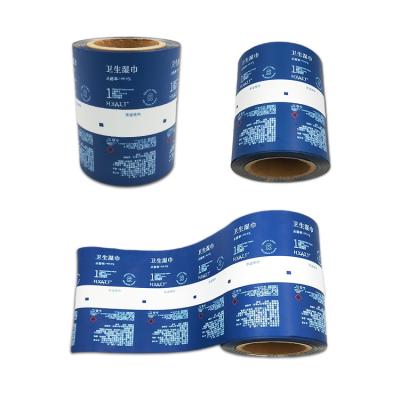 China Custom Design Moisture-proof Colorful Sanitary Wet Tissue Packaging Roll Film Roll Foil Aluminum Film for sale