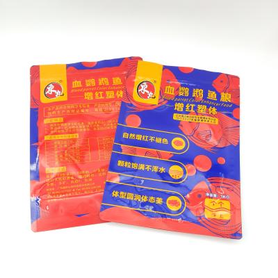 China Red and Blue Color Design Fish Feed Moisture Proof Mixing Packaging Bags Zipper Seal Bag for sale