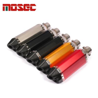 China For Most Universal Motorcycle ATV 310mm Motorcycle Exhaust Muffler Dual Outlet Pipe Short Motorcycle Exhaust Muffler for sale