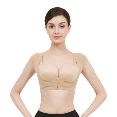 China 2021 Design Breathable High Quality Private Label Nice Support Posture Corrector Band Belt Seamless Push Up Body Shaper Bra for sale