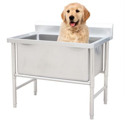 China NZB Professional 304 Stainless Steel Pet Grooming Spa Dog Tub Sustainable Bathtub for sale