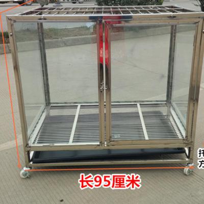 China NZB Stainless Steel Square Tube Dog Crate Viable Heavy Duty Glass Pet Display Cages for sale