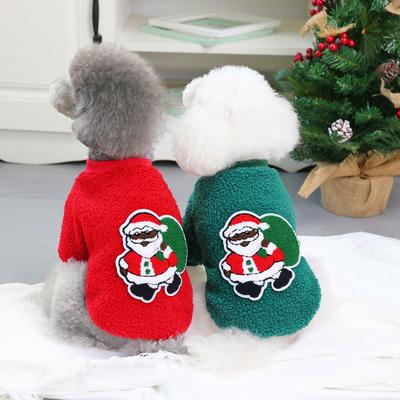 China Fashion Pet Costume Christmas Smart Teddy Dog Clothes Winter Coat Stocked Pet Clothing for sale