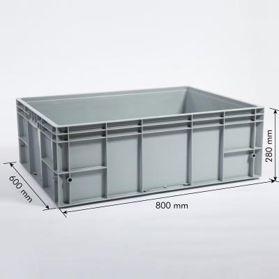 China Mesh 800*600*280mm Vegetable And Fruit Plastic Crates Supermarket Storage Container for sale