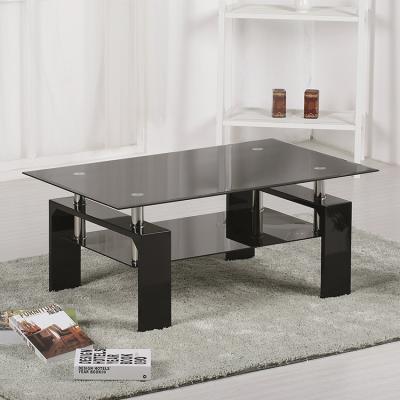 China Cheap Fashionable Modern Design Furniture Shorts Clear MDF Tempered Glass Top Environment Friendly Coffee Table for sale