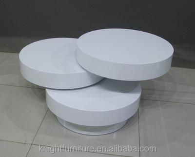 China Steady rotation with white high gloss paint coffee table in shengfang for sale