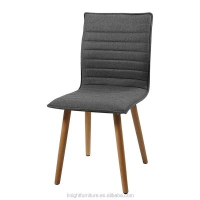 China Modern Lines Stripe Fabric Dining Chair With Legs Solid Wood Formal Dining Chair for sale