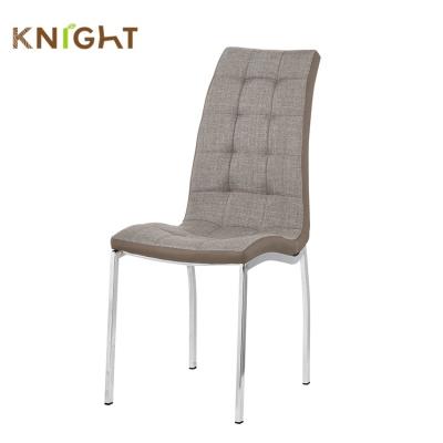 China Modern Tufting Back Gray Chesterfield Japanese Nailheads Style Fabric Home Furniture New Model Dining Chair for sale