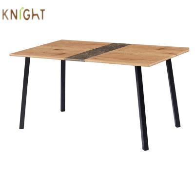 China Modern Exotic Elegant Modern Design MDF Table Furniture Paper Cover Dining Table for sale