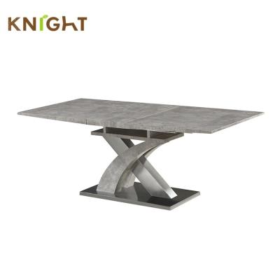 China New Designs Modern Restaurant Furniture Rectangle Easy Clean Extendable MDF Adjustable Dining Table for sale