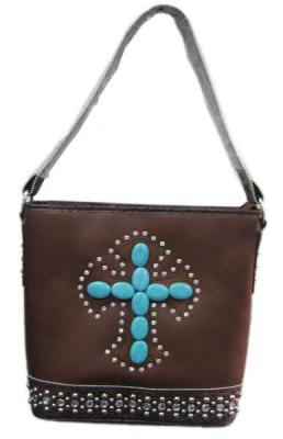 China 2014 Fashion New Inlaid Stones Shoulder Bag Handbag Purse Cross for sale