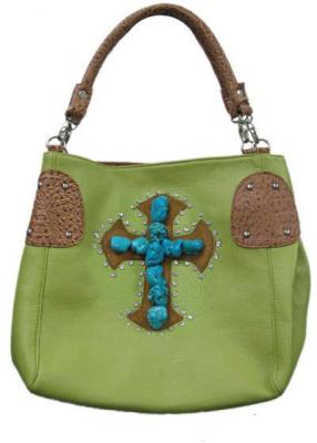 China low price pu leather turquoise bags cowgirl style purse for sale