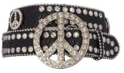 China western rodeo waistband with peace concho in cowhire for sale