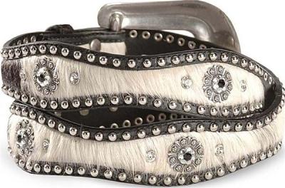 China top quality horse hair western belts for woman with rhinestone buckle for sale