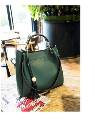 China Tassel Totes PU Women Bags Simply Copy Leather Portable Briefcase  Lady Bucket Bags for sale