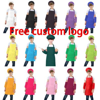 China Polyester Washable Cheap Cotton Simple Kids Cooking Apron Drawing Set For Kids for sale