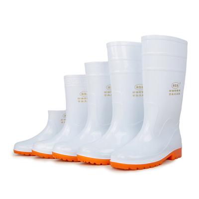 China Wholesale Fashion Trend PVC White Rain Boots, Waterproof Safety Shoes For Fishing Food Factory Lab for sale