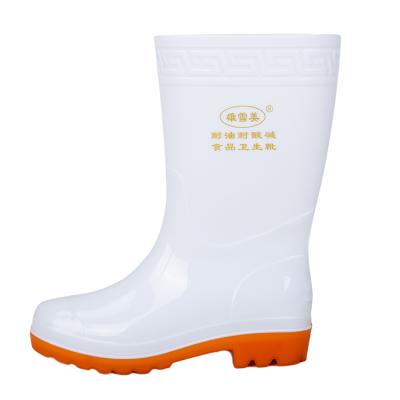 China Fashion Trend High Quality Safety PVC White Cheap Rain Boots Waterproof Work Shoes Mens Boots for sale