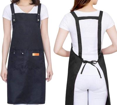 China Wholesale Heavy Duty Waterproof Adjustable Kitchen Water Drop Cotton H Adult Aprons With Pockets for sale