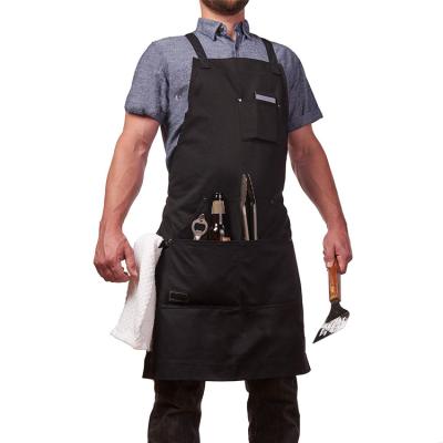 China New Durable Heavy Duty Black Waxed Canvas Tool Apron With Pockets for sale