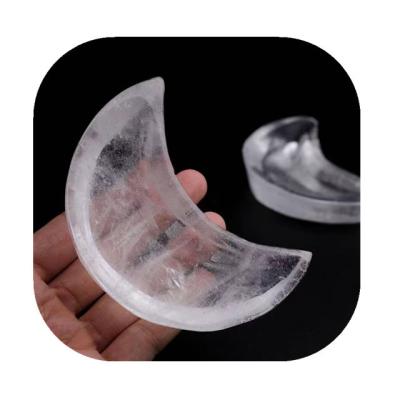 China Europe Newcomers Hand Carved Crystal Crafts Natural Moon Shaped Clear Quartz Crystal Bowls For Home Decoration for sale