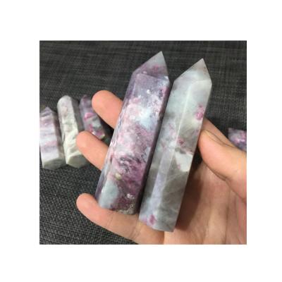 China Wholesale Rose Natural Crystal Tourmaline Point Europe Tower Crystal Point For Home Decoration for sale