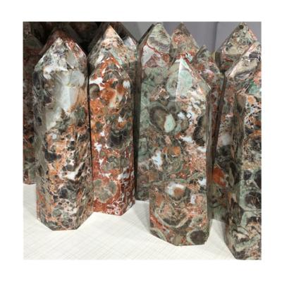 China Wholesale Natural Rainforest Crystal Jasper Point Europe Tower Rhyolite Crystal Point For Home Decor for sale