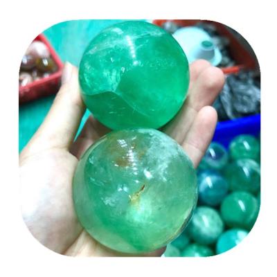 China Wholesale Healing crystal crystal sphere Europe natural green quartz fluorite crystal ball for gift for sale