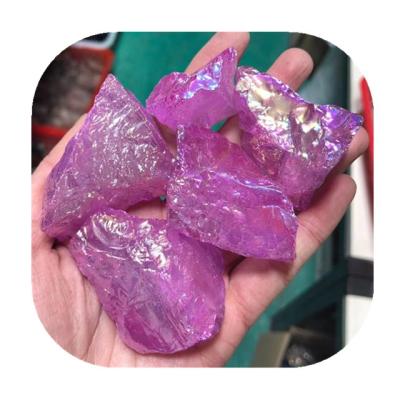 China Wholesale Clear Natural Rough Purple Quartz Aura Europe Stone Raw Crystal Stone Decor For Home for sale