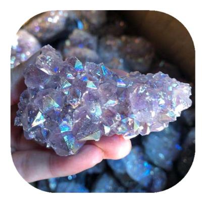 China Europe Wholesale Crystal Opens Aura Amethyst Cluster Crystals Healing Crystal Stones For Home Decoration for sale