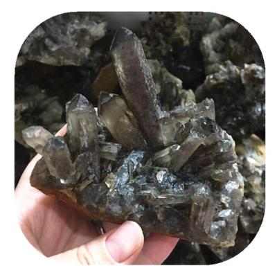 China Europe Wholesale Crystal Opens Smoky Quartz Crystal Cluster Crystals Healing Stones For Home Decoration for sale