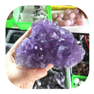 China Wholesale Europe quartz crystal natural amethyst cluster reiki crystal stone for home decoration for sale