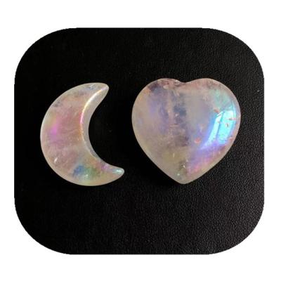 China Wholesale Natural Heart Shaped Love Aura Angel Rose Quartz Heart Stone For Europe Stone Gift for sale