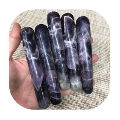 China New Arrivals 10-11cm Natural Crystals Healing Massage Wand Chevron Amethyst yoni yoni wand from Europe for sale for sale