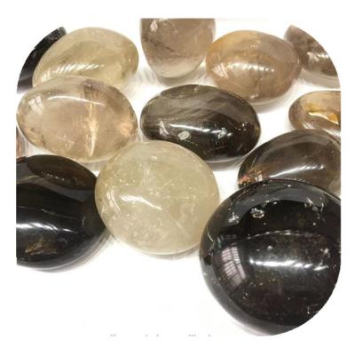 China Natural Europe crystal healing stone smoky quartz crystal palm stone for sale for sale