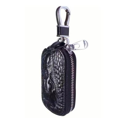 China 100% Eco-friendly Genuine Leather Male Key Wallet Car Key Holder Crocodile Pattern Key Organizer Pocket Bags Men for sale