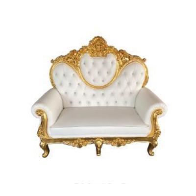 China Wedding European Classical Solid Wood Carved Decorative Double Seat Convertible Sofa Bedroom Convertible Couch Picture Chair for sale